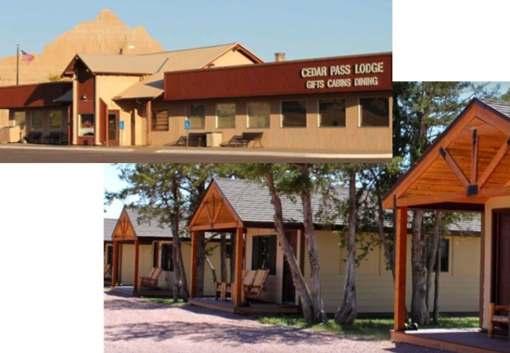 Historic Cedar Pass Lodge next door to the Ben Reifel Visitor Center