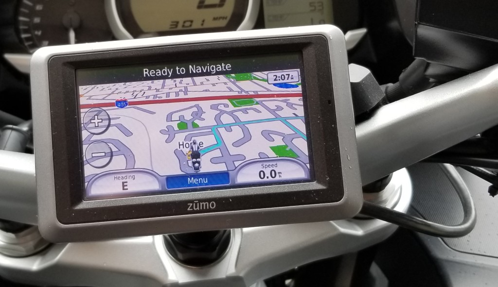 Map display on Garmin zumo device 