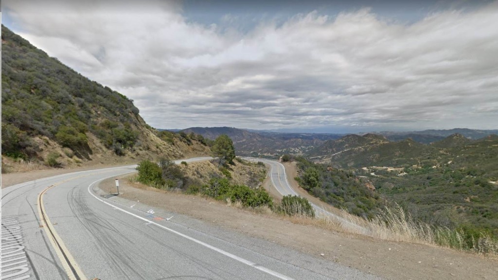 A hairpin turn on a section of Mulholland Highway known as The Snake
