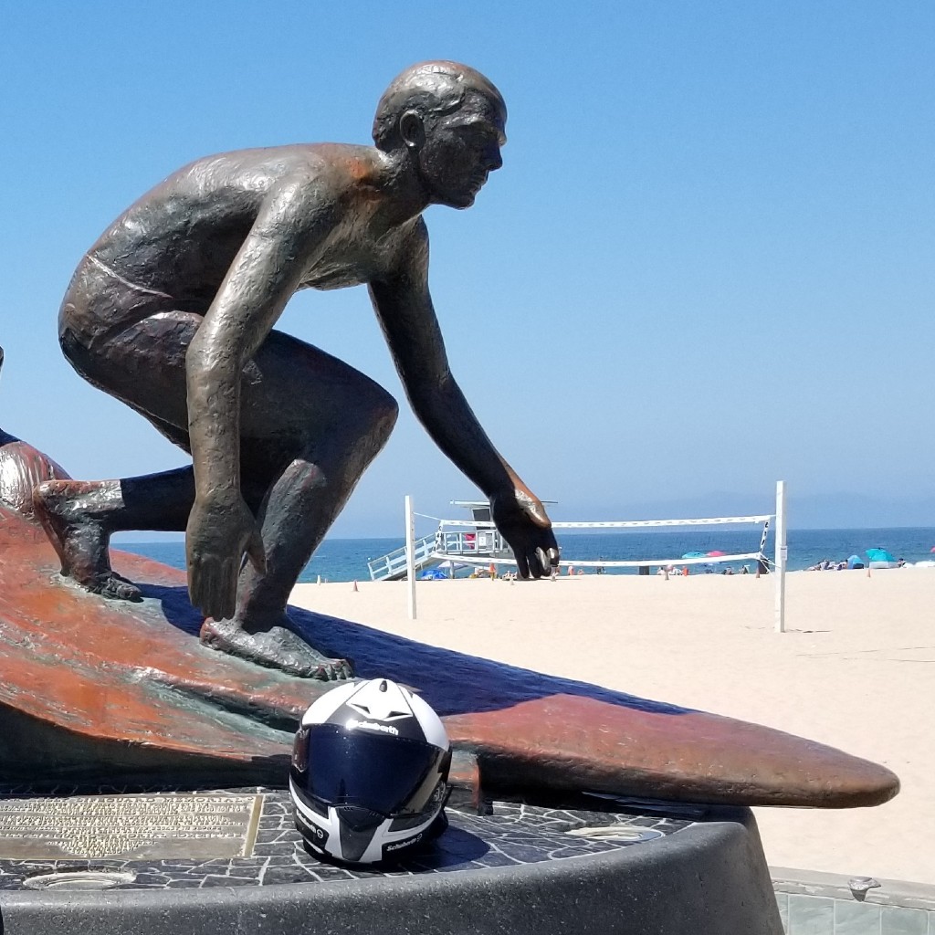 Surfer Dude Dewey Weber statue at Hermosa Beach