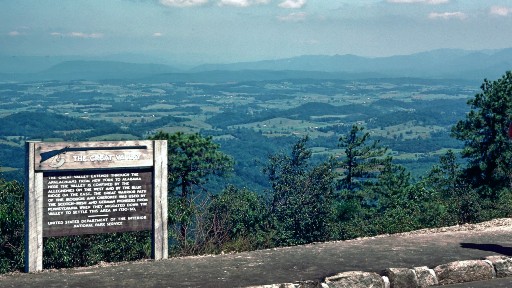 The valley and distant mountains from the Great Valley Overlook