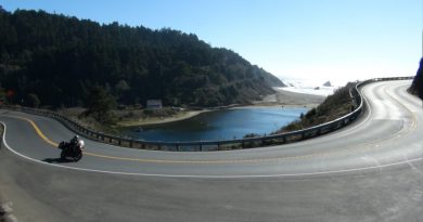 motorcycle riding on the California coast.