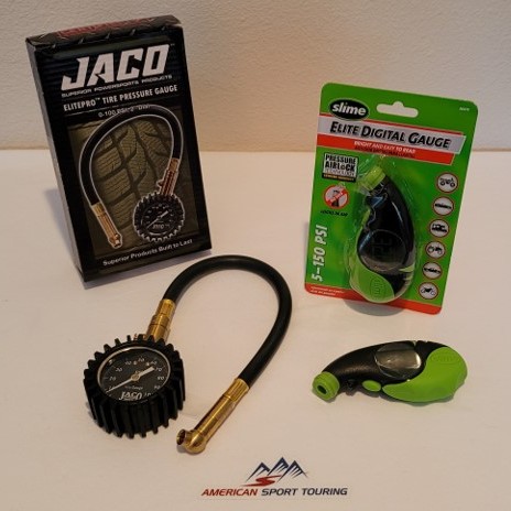 Tire gauges from Jaco and Slime.