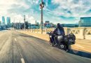Motorcycle on urban road