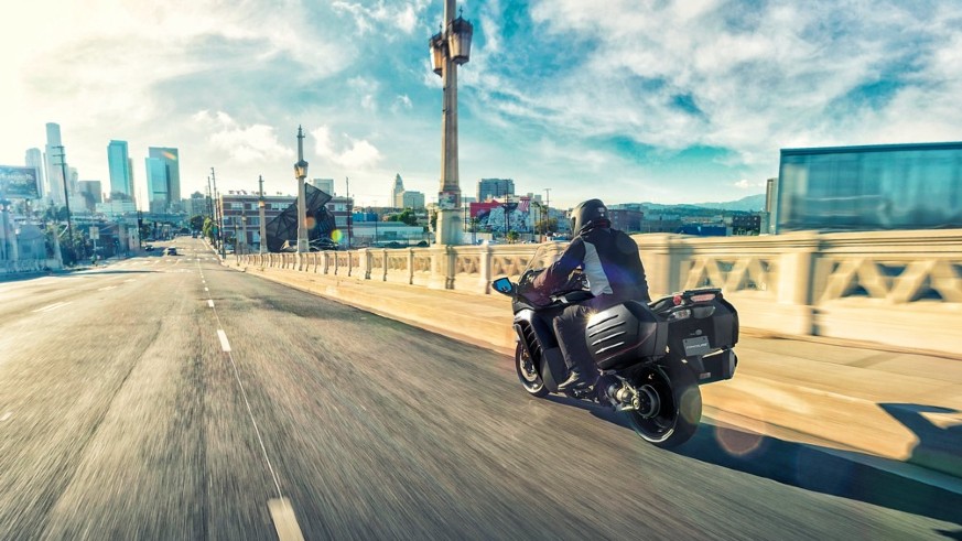 Motorcycle on urban road