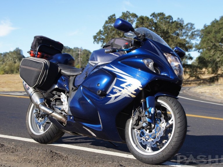 Blue Hayabusa motorcycle