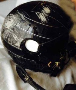 Damaged modular helmet