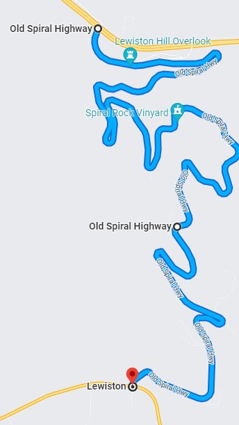 Old Spiral Highway route map