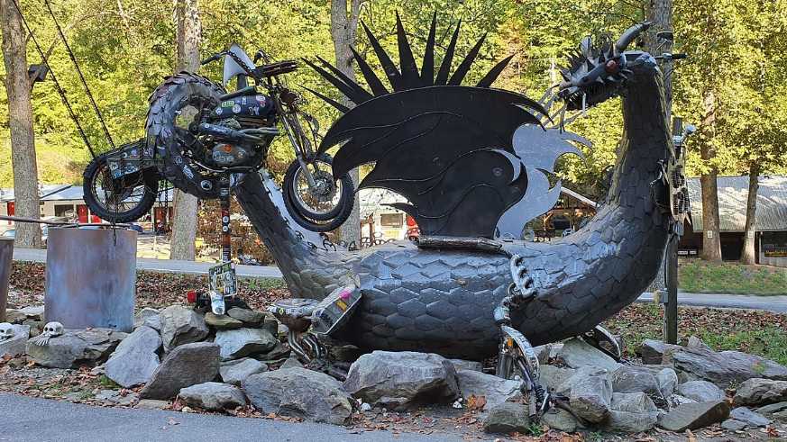 Dragon sculpture at Deals Gap NC
