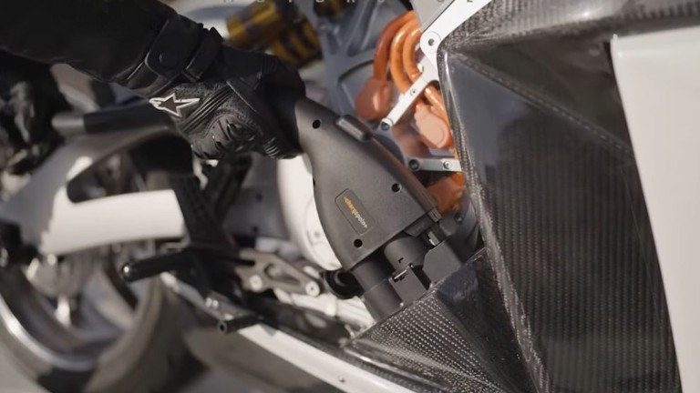 Lightning Motorcycle charging port