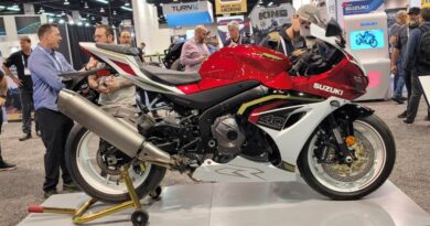2027 Suzuki GSX-R1000R shown at AIMexpo unveiling.