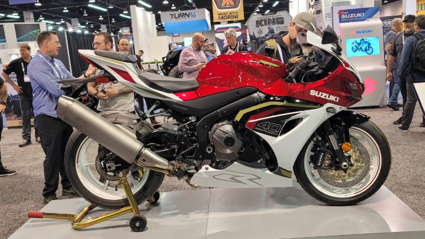 2027 Suzuki GSX-R1000R shown at AIMexpo unveiling.