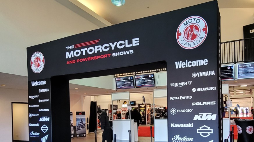Entry arch welcomes motorcyclists to Moto Canada 2026