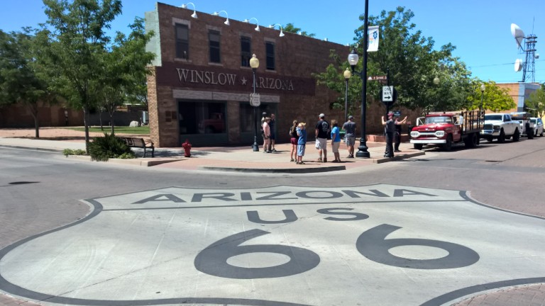 Winslow Arizona on Route 66 intersection