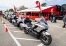 Honda motorcycles lined up for demo rides