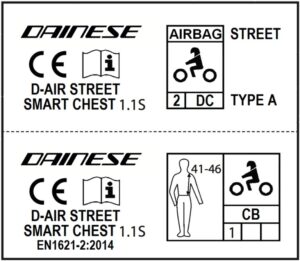 Dainese D-Air CE label