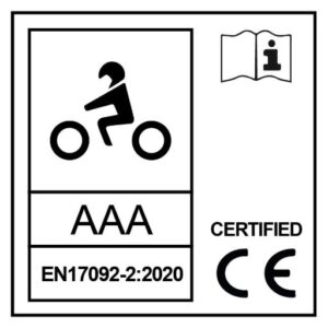 CE label showing AAA abrasion rating