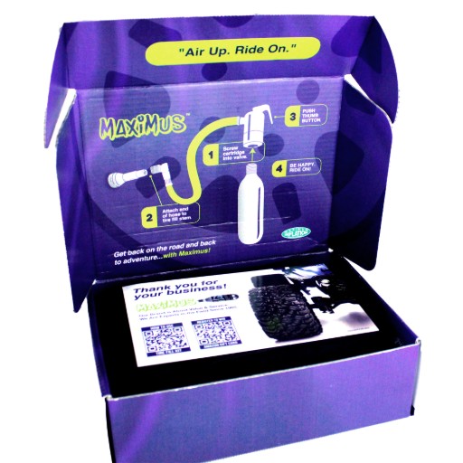 Maximus Tire Fill Kit package contents