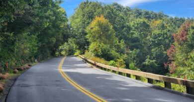 Blue Ridge Parkway near Linville Falls, North Carolina, at milepost 320