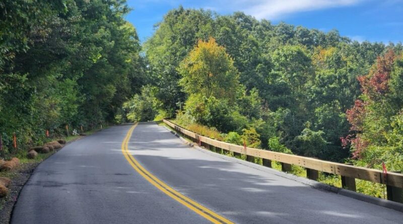 Blue Ridge Parkway near Linville Falls, North Carolina, at milepost 320