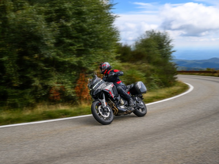 2027 Ducati Multistrada V4 S Grand Tour in a corner