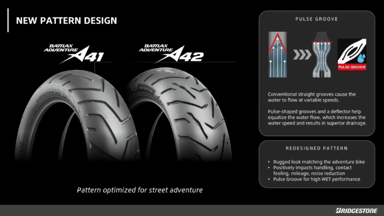 BATTLAX A42 vs A41 tread pattern comparison